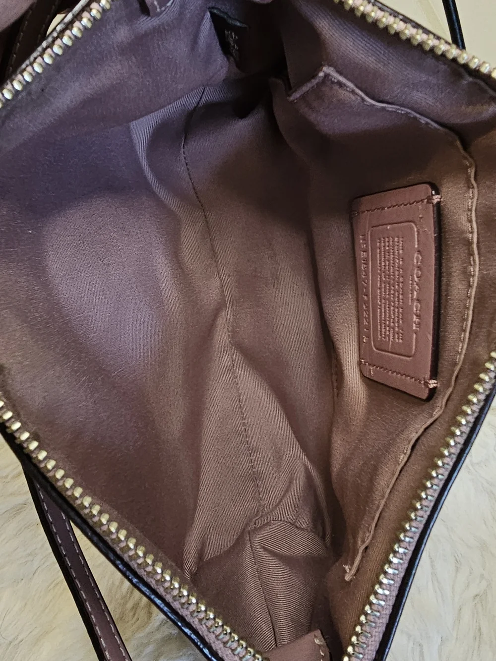 Coach Patent Leather Top Handle Pouch Crossbody Bag